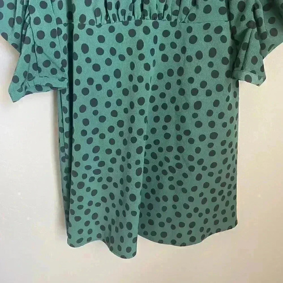 Who What Wear Green Polka Dot Dress Size Medium - Picture 4 of 13